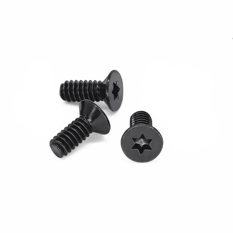 25Pcs 6#-32 UNC Torx Countersunk Cap Screws Black Grade 10.9 Machine Screws Richie's