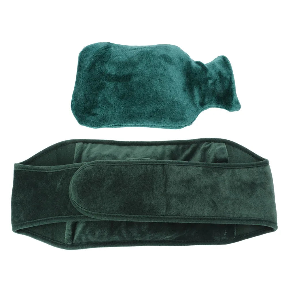 1000ml Hot Water Bottle Bag with Waistband & Hand Warmer | Dark Green Hot Water Bottle Richie's