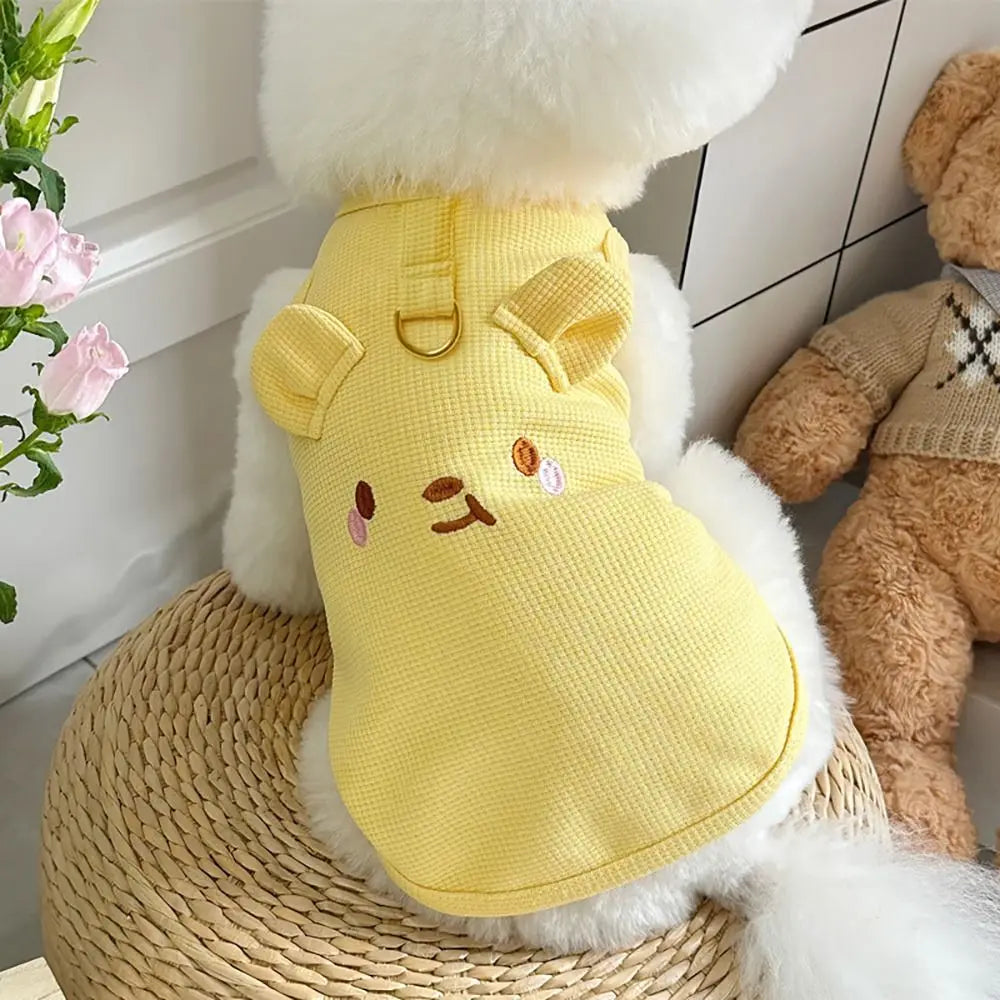 Soft Breathable Cotton Pet Vest – Cat & Dog Spring Outfit Pet Vest Richie's Yellow S