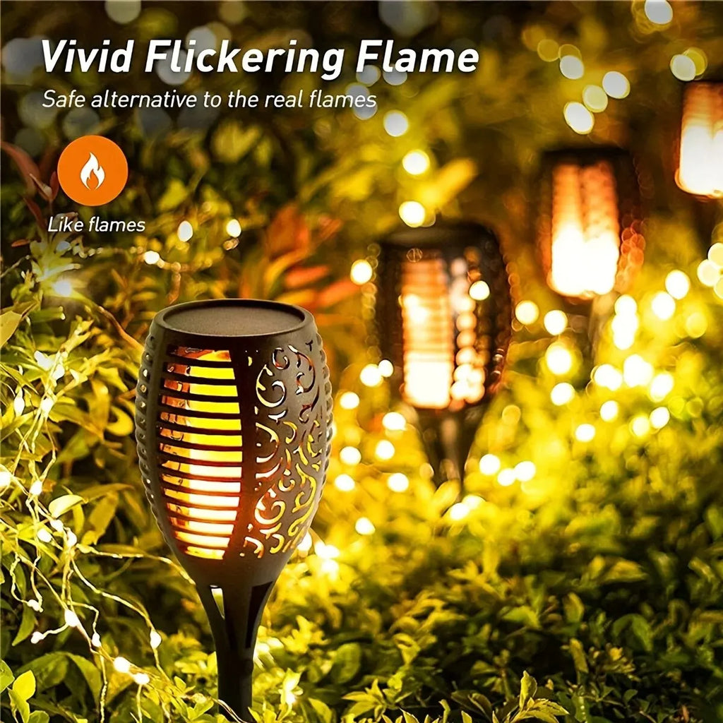 Solar Flame Torch Light 12/96 LED Flickering Outdoor Garden Lamp Solar Garden Light Richie's