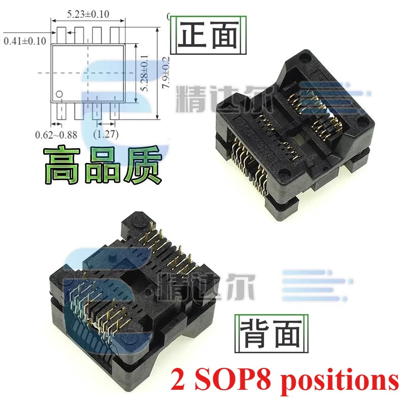 SOP TSSOP Programmer Adapter Socket 150–300MIL | Bare Socket IC Programmer Socket Richie's 2 SOP8-1.27(208MIL)