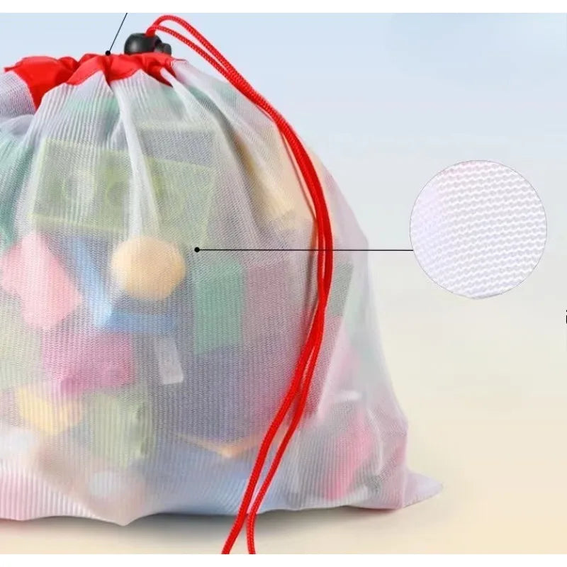 12-Pack Washable Mesh Drawstring Storage Bags – Reusable Mesh Storage Bags Richie's