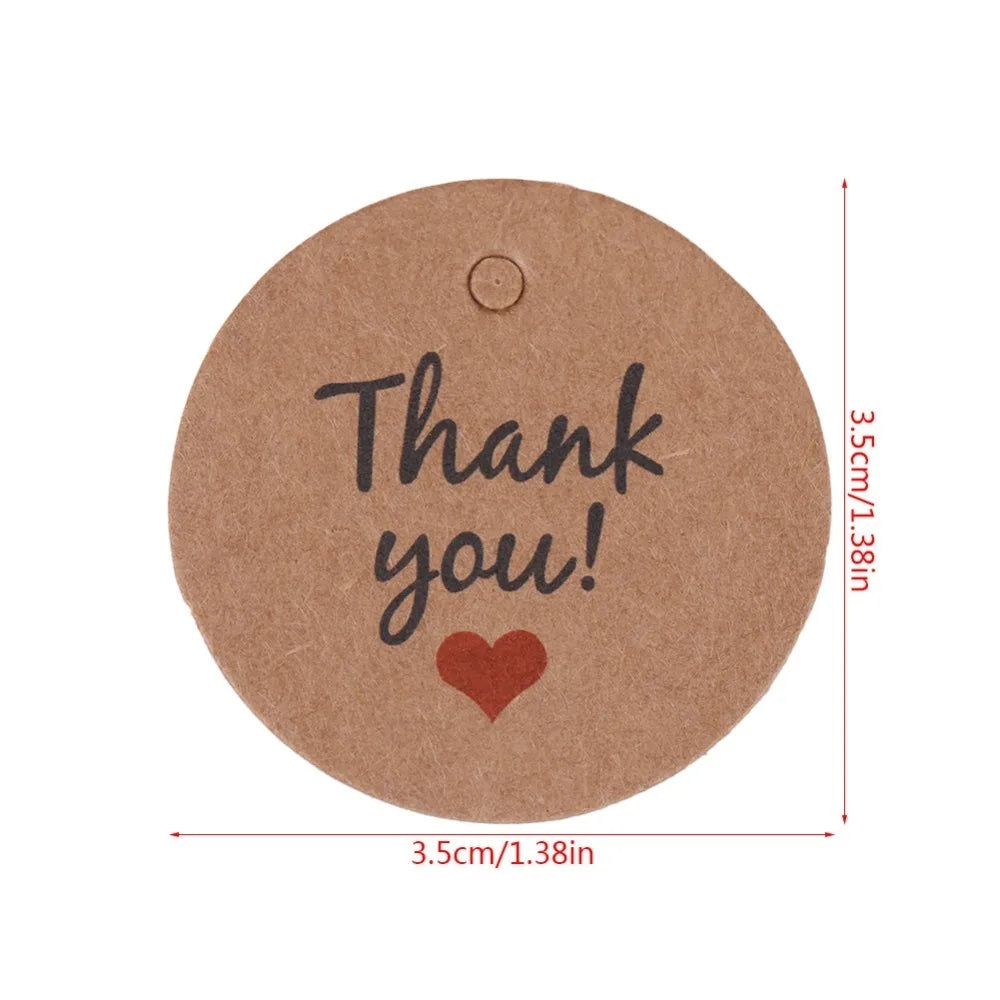 100pcs Round Kraft Paper Gift Tags with String | Brown Hang Labels Kraft Paper Tags Richie's