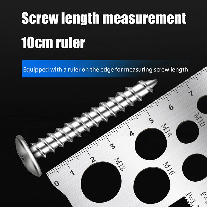 Stainless Steel Thread Gauge Screw Pitch Checker Metric Tool Thread Gauge Tool Richie's