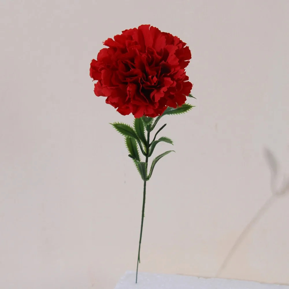 10Pcs Silk Artificial Carnations Fake Flowers with Bendable Stems Artificial Flowers Richie's Red 10pcs
