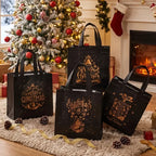 Black Christmas Tote Bags | Merry Xmas Non-Woven Gift Bags 4pk Christmas Gift Bags Richie's
