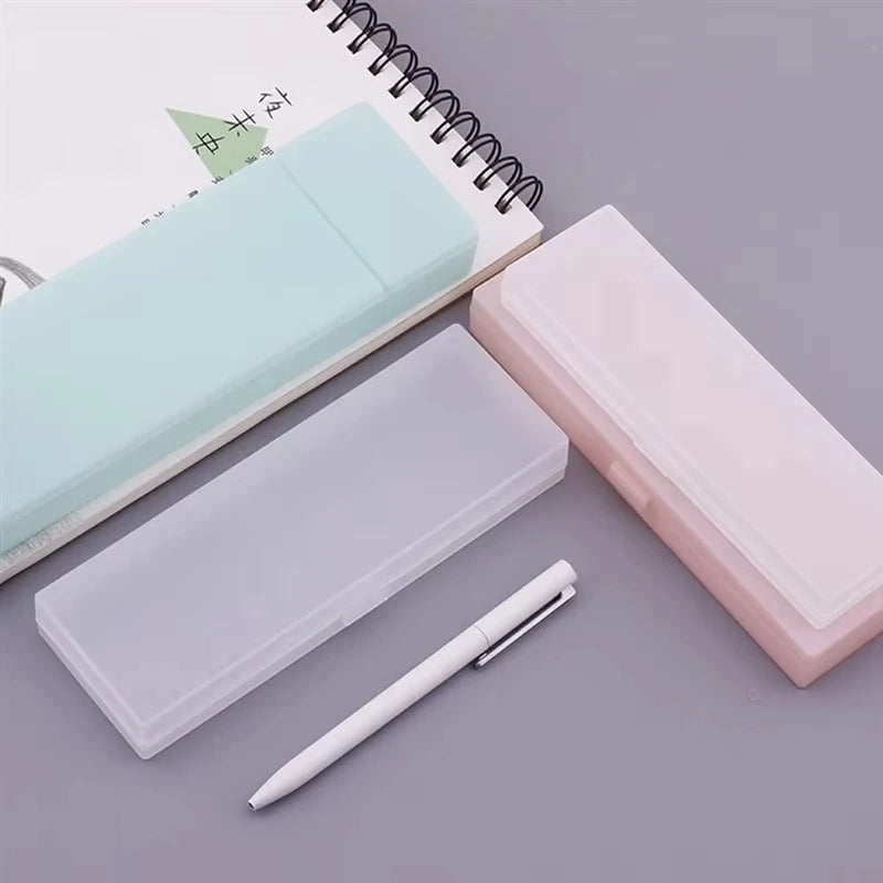 Frosted Matte Plastic Pencil Case – Clear Pen Storage Box Pencil Case Richie's