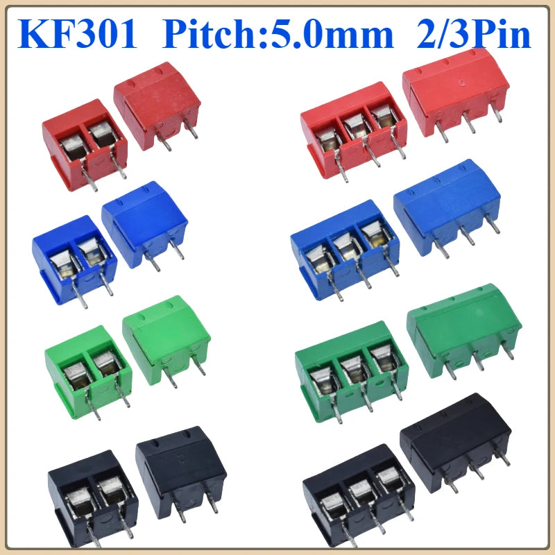 KF301 PCB Screw Terminal Block 5.0mm 2-Pin Connector Kit PCB Terminal Connector Richie's