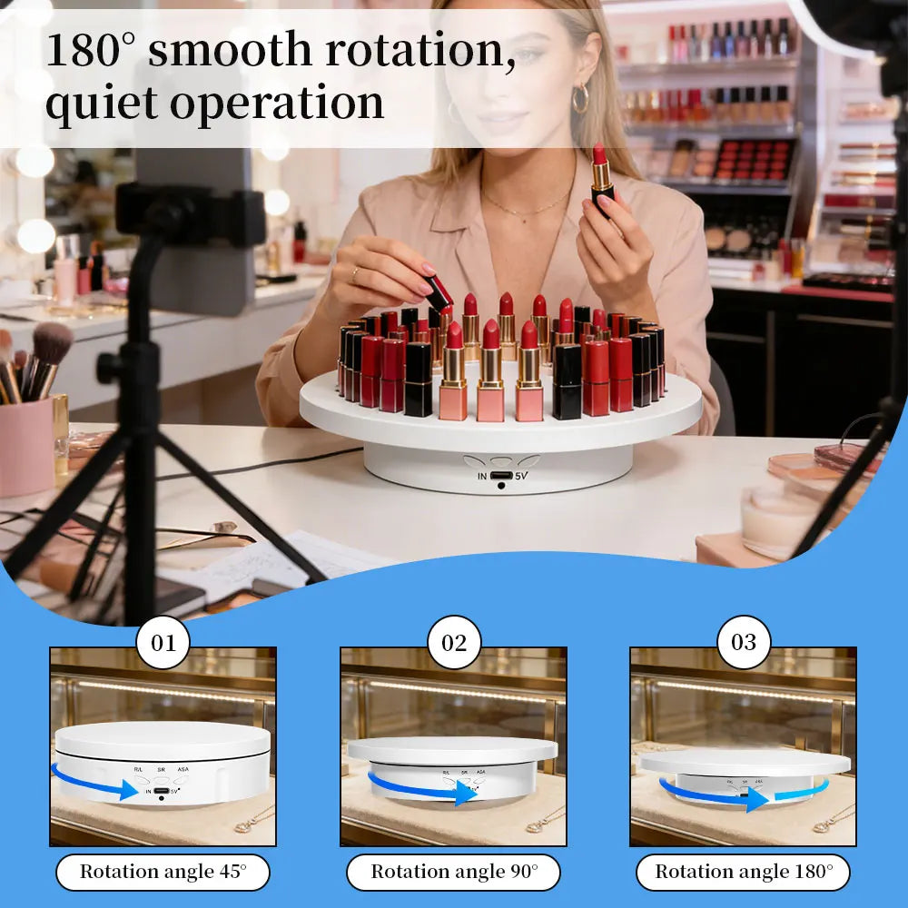 360° Electric Rotating Display Stand – 3-Speed USB Turntable Rotating Display Stand Richie's