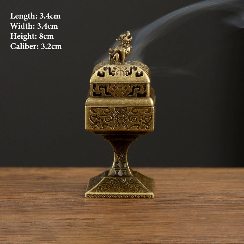Vintage Alloy Incense Burner Stick Holder – Mini Hollow Censer Incense Burner Richie's A7