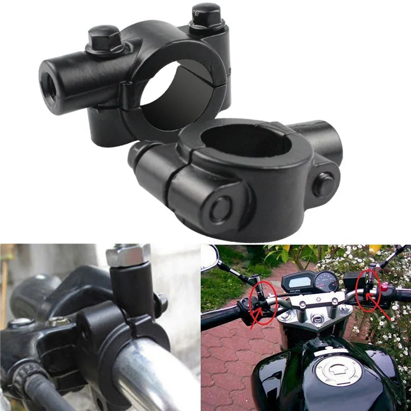 Motorcycle Handlebar Mirror Mount Bracket 8MM/10MM – 2pc Mirror Mount Bracket Richie's