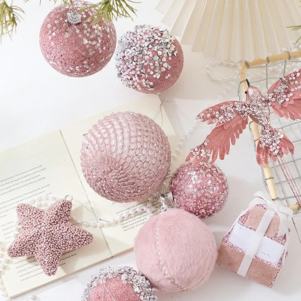 Pink Shatterproof Christmas Ball Ornaments – Velvet Foam Xmas Décor Christmas Tree Ornaments Richie's