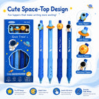 4-Pack Space Astronaut Topper Retractable Gel Pens 0.5mm Black Ink Retractable Gel Pens Richie's