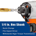 13-Pc SAE Titanium HSS Twist Drill Bit Set – Hex Shank 1/16"–1/4" Twist Drill Bit Set Richie's