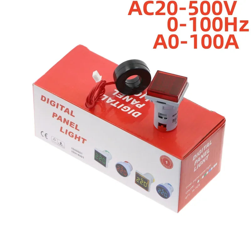 AC 20-500V 0-100A LED Digital Voltmeter Ammeter Hz Meter 10pcs Digital Panel Meter Richie's Red 10pcs-A V Hz