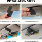 Magnetic PU Leather Car Visor Glasses Holder Clip Car Visor Organizer Richie's