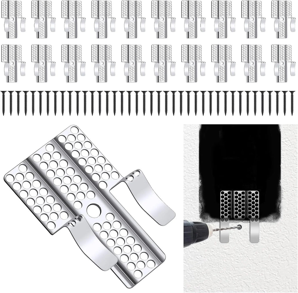 20pcs Heavy-Duty Drywall Repair Clips & 40 Screws – Wall Patch Kit Drywall Repair Kit Richie's 20PCS