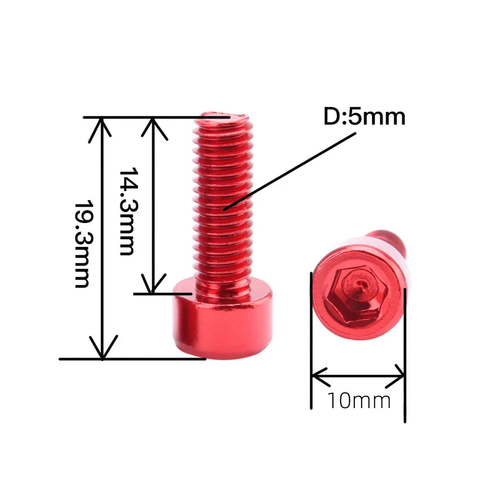 4Pcs M5 Aluminum Alloy CNC Bike Water Bottle Cage Bolts Bike Cage Bolts Richie's