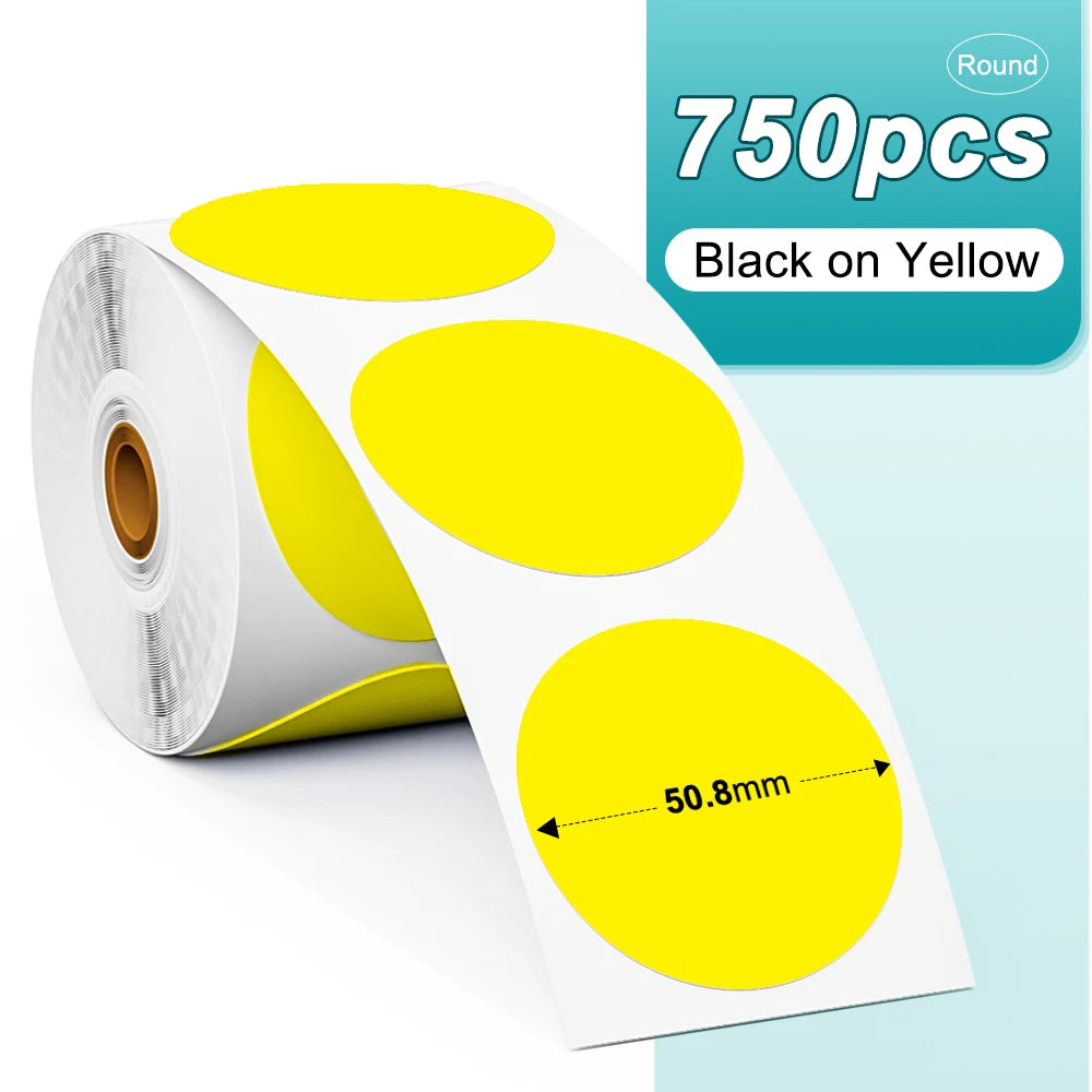 Phomemo 1000pcs Round Thermal Shipping Labels Rainbow Stickers Thermal Shipping Labels Richie's 750pcs YL