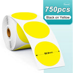 Phomemo 1000pcs Round Thermal Shipping Labels Rainbow Stickers Thermal Shipping Labels Richie's 750pcs YL