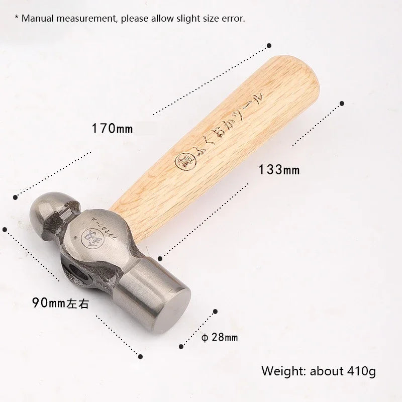 TOTNEND Mini Fitter Hammer – Carbon Steel & Wood Handle Tool Fitter Hammer Richie's Round Head Hammer
