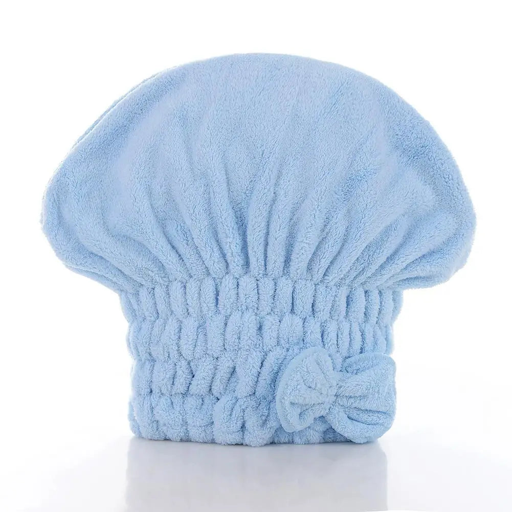 Microfiber Hair Drying Towel Wrap – Anti-Frizz Bow Knot Turban Hair Drying Wrap Richie's blue