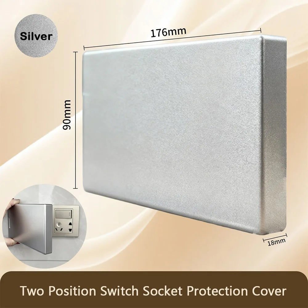 ABS Switch Socket Cover 176×90mm Decorative Panel Plate Switch Socket Cover Richie's Silver