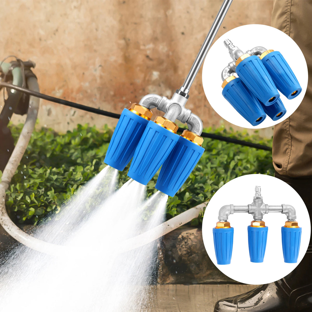 4-in-1 Rotating Turbo Nozzle 4000 PSI – 1/4" Quick Connect Pressure Washer Nozzle Richie's