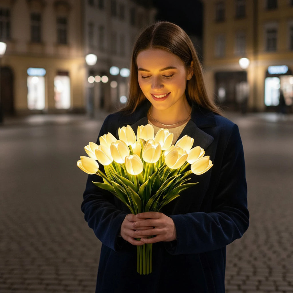 15-Piece LED Tulip Night Light Bouquet – Warm Glow Décor LED Flower Night Light Richie's
