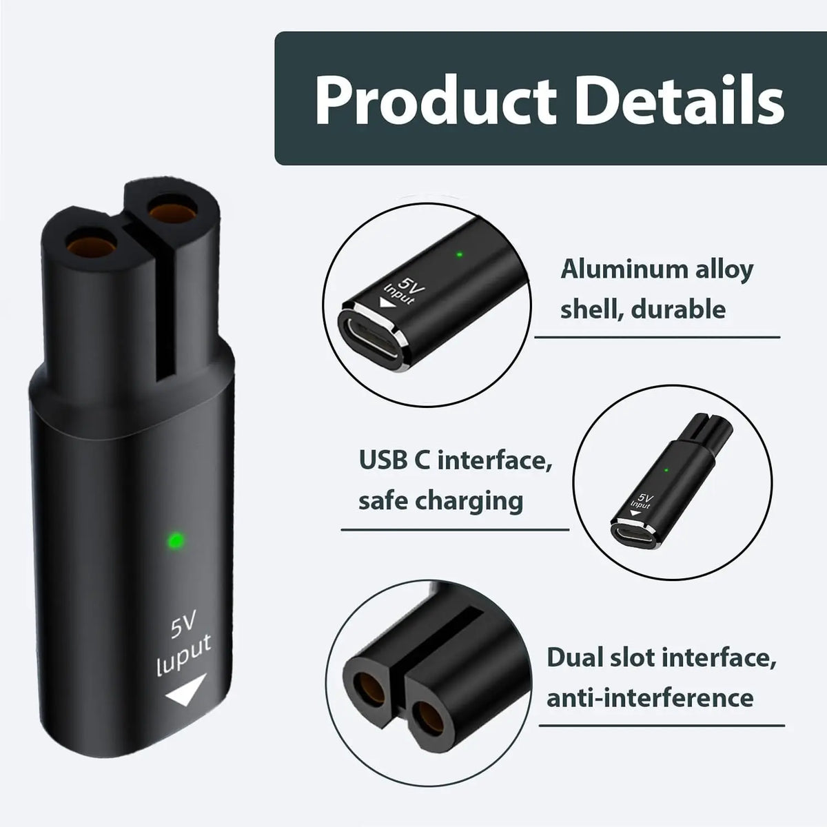 5V USB-C Shaver Adapter for Philips OneBlade QP2724 QP2834 Shaver Charging Adapter Richie's