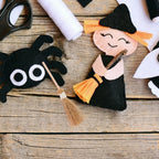 Miniature Witch Hat & Broom Set – Halloween DIY Craft Decor Halloween Craft Decor Richie's other