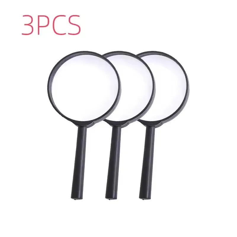Handheld Reading Magnifying Glass with Plastic Handle Handheld Magnifying Glass Richie's 3pcs 60mm 3X