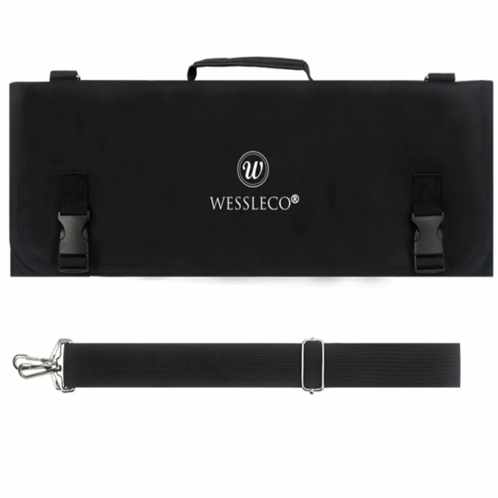 Oxford Chef Knife Roll Bag with Shoulder Strap | Large Capacity Knife Roll Bag Richie's Black