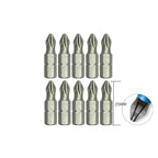 10Pcs PH2 Magnetic Screwdriver Bits – Chrome Vanadium Impact Screwdriver Bit Set Richie's Silver