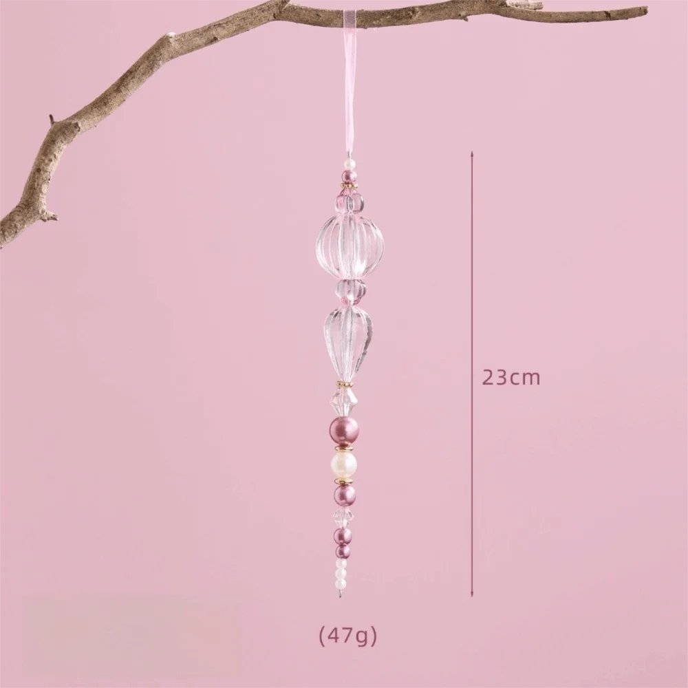 Pink Acrylic Crystal Pendant Christmas Tree Hanging Ornament Christmas Tree Ornament Richie's B