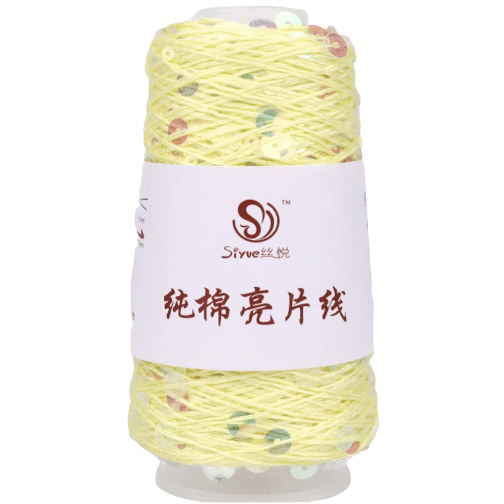 Sequin Bead Hand Knitting Yarn – Sparkle DIY Craft Thread Knitting Yarn Richie's Yellow