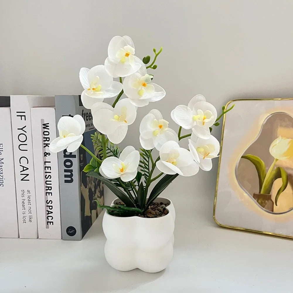 Artificial Butterfly Orchid Bonsai White Faux Flower Décor Artificial Flower Bonsai Richie's 02