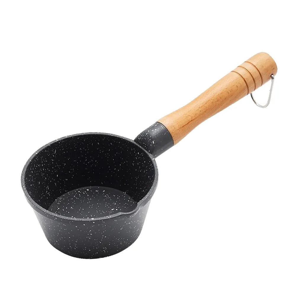 Maifan Stone Non-Stick Mini Frying Pan – Wood Handle Non-Stick Frying Pan Richie's Black