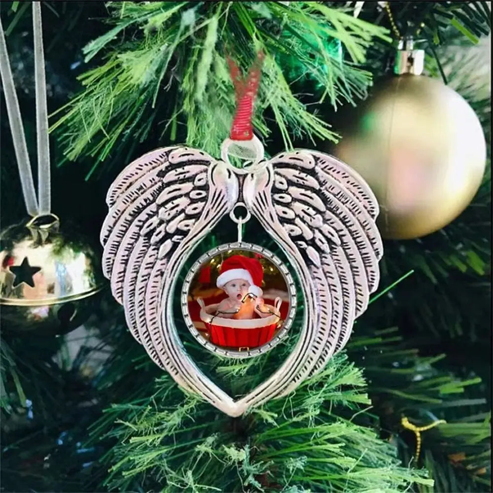 Angel Wings Christmas Ornament – Stainless Steel & Silk Keepsake Christmas Ornament Richie's
