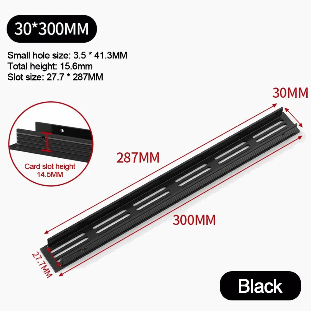Aluminum Alloy Ventilation Grille Cover 30mm Cabinet Air Vent Ventilation Grille Cover Richie's 30-300mm-black