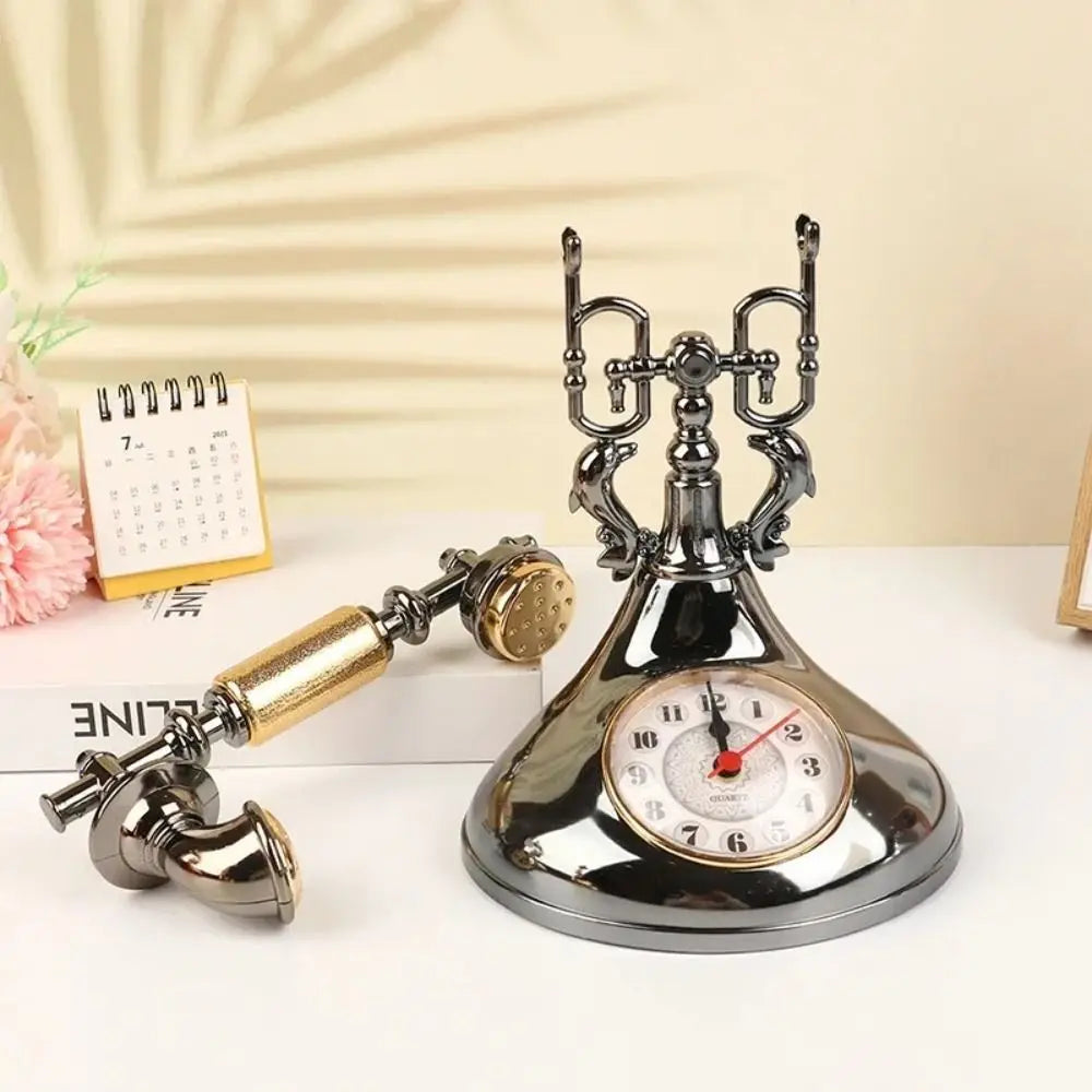 Retro Telephone Alarm Clock – European Style Desk Ornament Decorative Alarm Clock Richie's