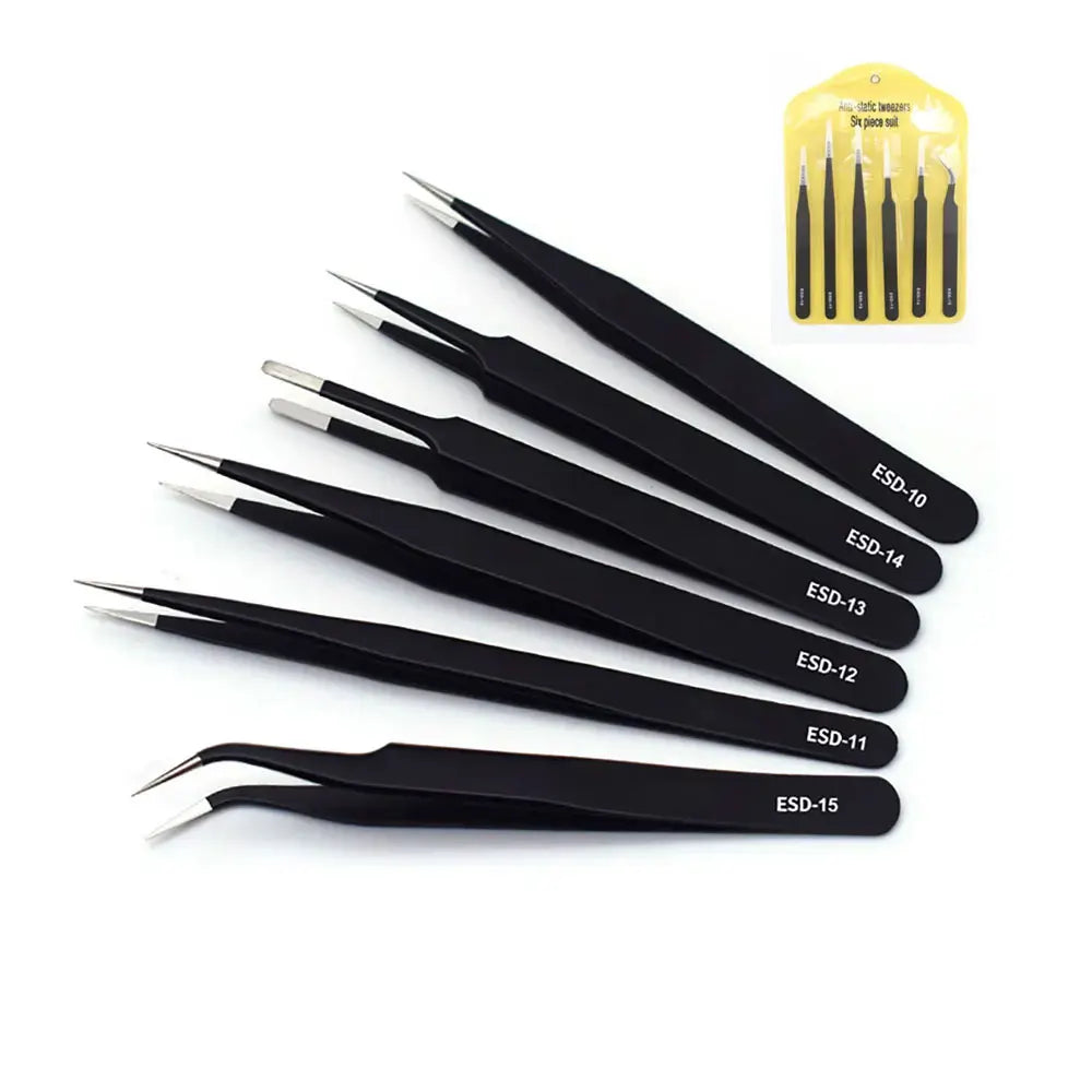 Binoax 6PC Anti-Static Precision Tweezers Set – Stainless Steel Precision Tweezers Set Richie's