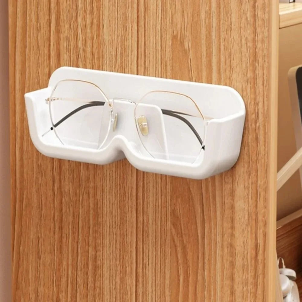 Wall Mounted Glasses Holder – No-Drill Sunglasses Storage Rack Eyewear Storage Rack Richie's White