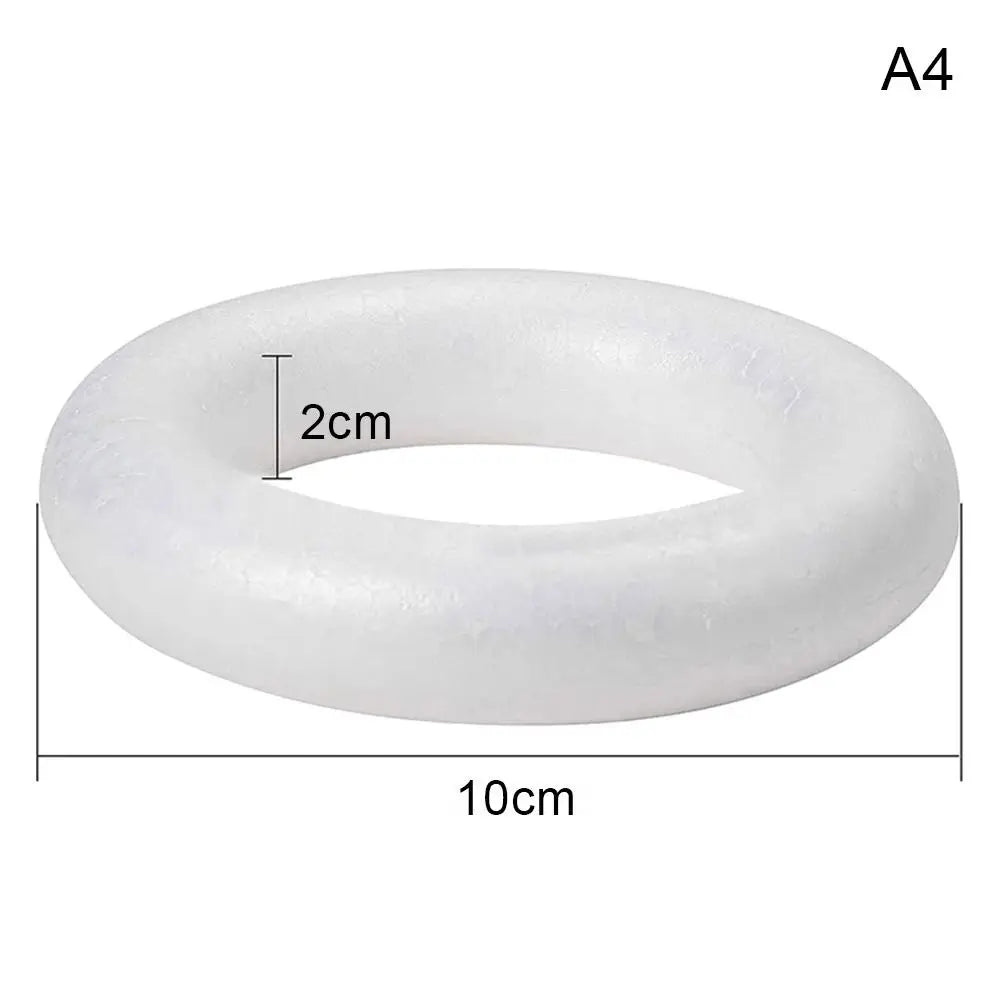 White Polystyrene Foam Ring DIY Wreath – Christmas & Wedding Craft Foam Ring Richie's 10cm