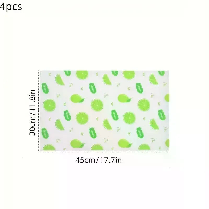 Lemon Pattern Fridge Liner Set 4/8Pcs – Waterproof Non-Slip EVA Refrigerator Shelf Liner Richie's