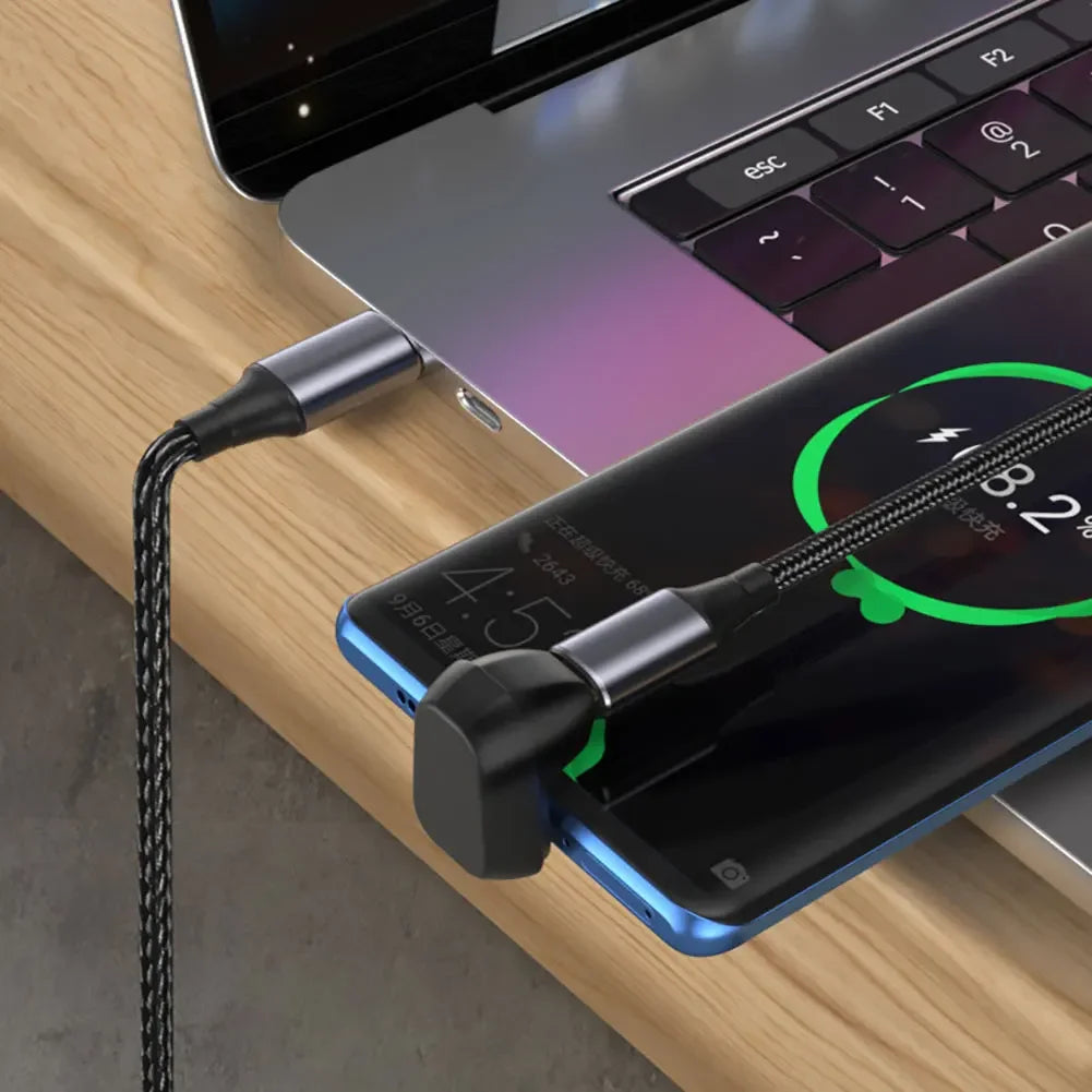 USB-C 180° Angle Adapter 40Gbps 100W Fast Charge Type-C USB-C Angle Adapter Richie's