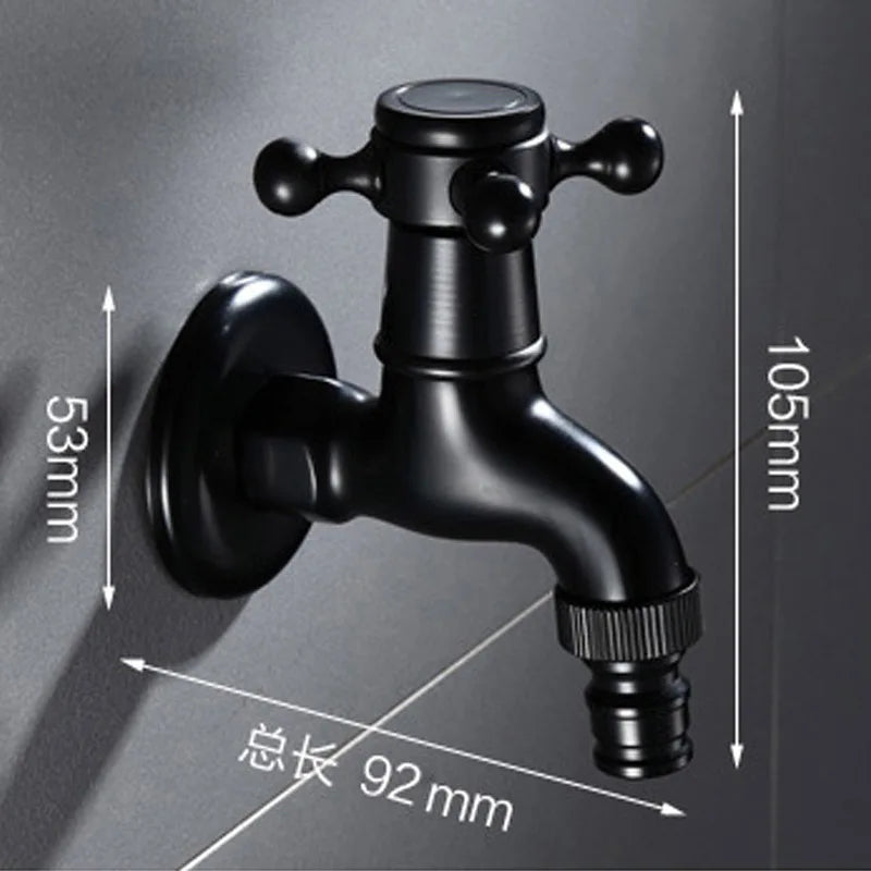 HOBHE Matte Black Brass Wall Mount Bibcock Faucet – Garden & Laundry Wall Mount Faucet Richie's