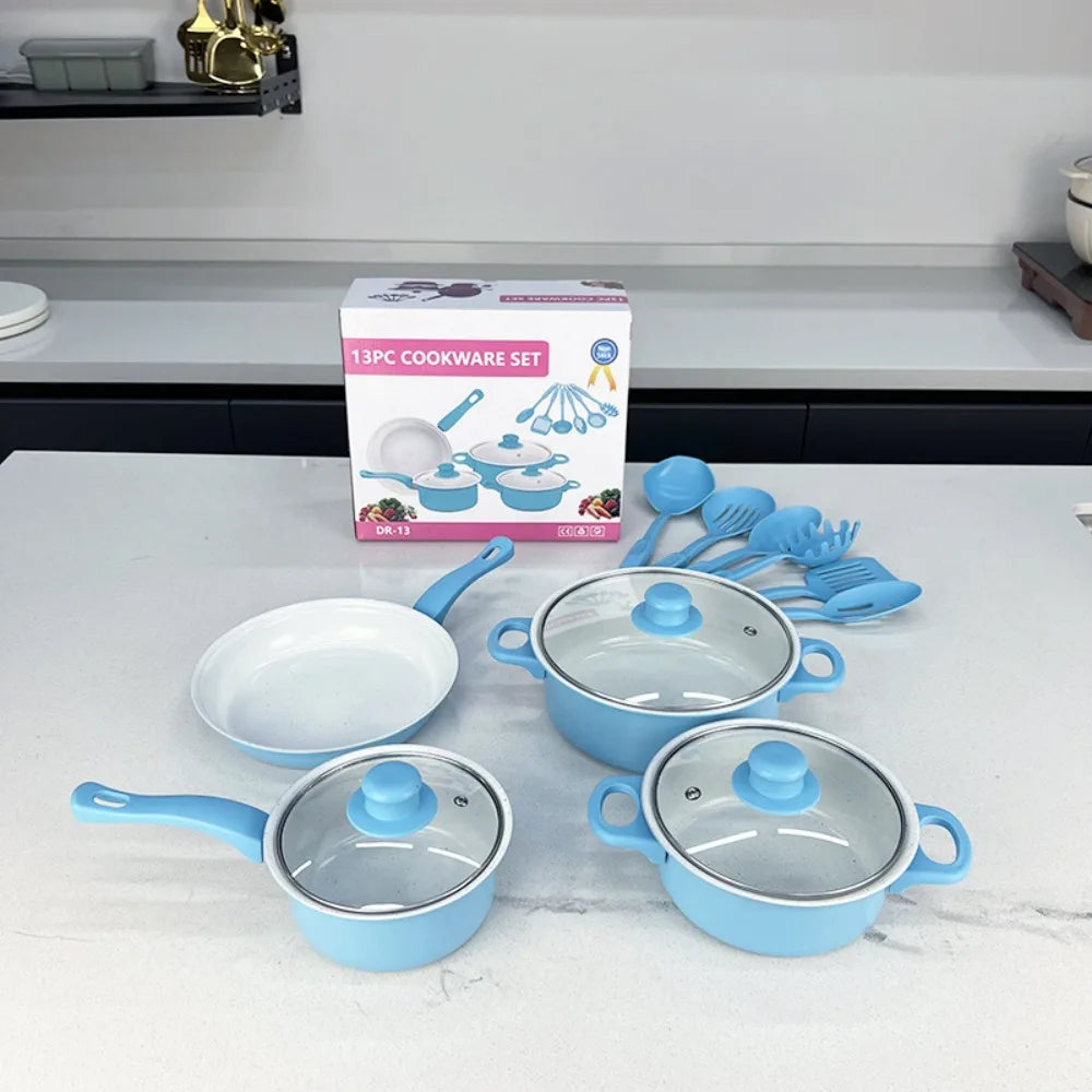 13-Piece Maifanstone Non-Stick Cookware Set – Pots & Pans Non-Stick Cookware Set Richie's Blue