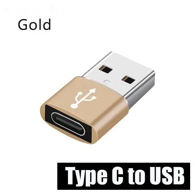FUCHU USB-A to Type-C OTG Adapter & Micro Cable – Fast Charge USB OTG Adapter Richie's Gold