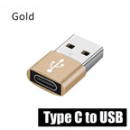 FUCHU USB-A to Type-C OTG Adapter & Micro Cable – Fast Charge USB OTG Adapter Richie's Gold